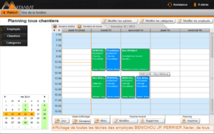 planning de chantiers