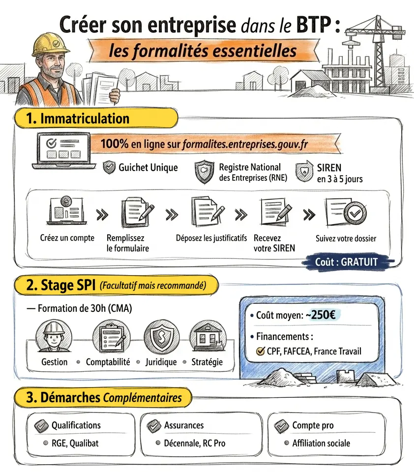 Formalités essentielles pour créer son entreprise BTP
