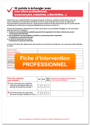 fiche intervention professionnel